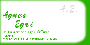 agnes egri business card